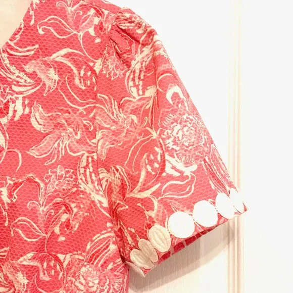 Lilly Pulitzer x GOOP Size 10 Gwyneth Shift Dress Hotty Pink Kiss Kiss - Sirens - Picture 6 of 16